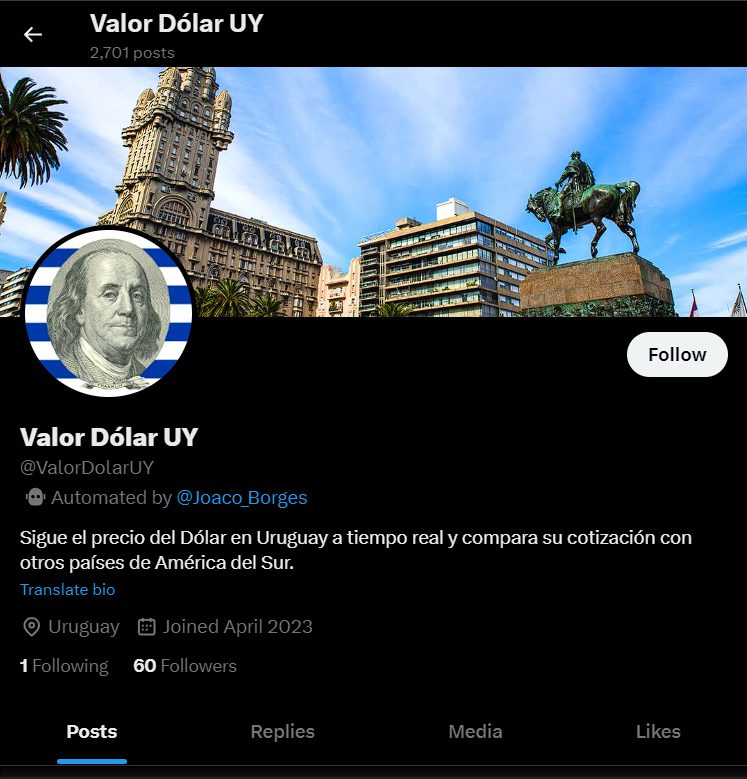 Valor Dolar UY X Bot